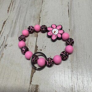 Pink Snow Man Keychain Wristlet